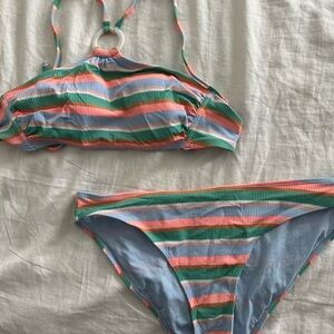 Xhilaration Multicolor Striped Bikini Set